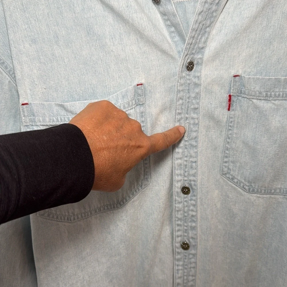 Vintage Levi’s Light Wash Denim Shirt – Made in USA Era size L